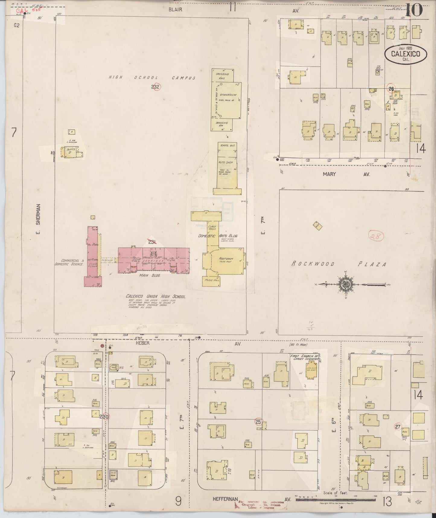 Sanborn Fire Insurance Map from Calexico, Imperial County, California (1949), Sheet #0010 - Complete Map Set gallery image, historic Sanborn map, vintage wall art, California California