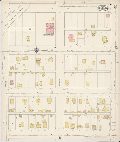 Sanborn Fire Insurance Map from Douglas, Converse County, Wyoming (1912), Sheet #0002 - Complete Map Set gallery image, historic Sanborn map, vintage wall art, Wyoming Wyoming