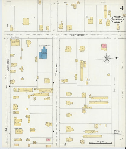 Sanborn Fire Insurance Map from Rhinebeck, Dutchess County, New York (1905), Sheet #0004 - Complete Map Set gallery image, historic Sanborn map, vintage wall art, New York New York