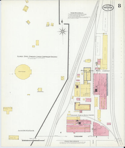 Sanborn Fire Insurance Map from Havana, Mason County, Illinois (1909), Sheet #0008 - Complete Map Set gallery image, historic Sanborn map, vintage wall art, Illinois Illinois