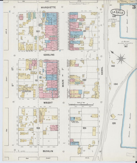 Sanborn Fire Insurance Map from La Salle, La Salle County, Illinois (1888), Sheet #0003 - Historic Sanborn Fire Insurance Map Print, vintage old map wall art, antique decor, genealogy gift, Illinois Illinois map