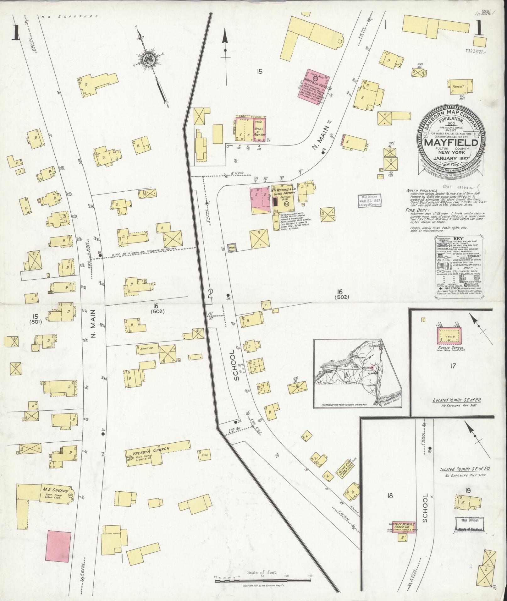 Sanborn Fire Insurance Map from Mayfield, Fulton County, New York. (1927) – Historic Sanborn Fire Insurance Map Print