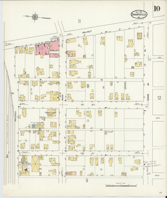 Sanborn Fire Insurance Map from Sharpsville, Mercer County, Pennsylvania (1912), Sheet #0010 - Historic Sanborn Fire Insurance Map Print, vintage old map wall art, antique decor, genealogy gift, Pennsylvania Pennsylvania map