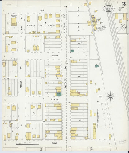 Sanborn Fire Insurance Map from Toluca, Marshall County, Illinois (1901), Sheet #0002 - Complete Map Set gallery image, historic Sanborn map, vintage wall art, Illinois Illinois