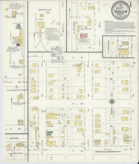 Sanborn Fire Insurance Map from Fairview, Major County, Oklahoma (1910), Sheet #0001 - Complete Map Set gallery image, historic Sanborn map, vintage wall art, Oklahoma Oklahoma