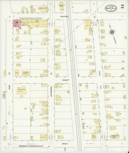Sanborn Fire Insurance Map from Mayfield, Lackawanna County, Pennsylvania (1912), Sheet #0002 - Historic Sanborn Fire Insurance Map Print, vintage old map wall art, antique decor, genealogy gift, Pennsylvania Pennsylvania map