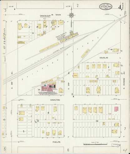 Sanborn Fire Insurance Map from Sterling, Logan County, Colorado (1913), Sheet #0004 - Complete Map Set gallery image, historic Sanborn map, vintage wall art, Colorado Colorado