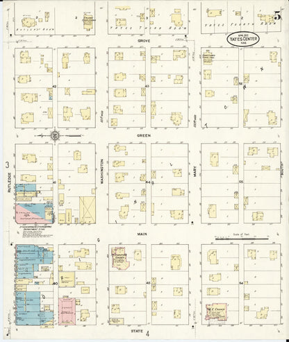 Sanborn Fire Insurance Map from Yates Center, Woodson County, Kansas (1912), Sheet #0005 - Complete Map Set gallery image, historic Sanborn map, vintage wall art, Kansas Kansas