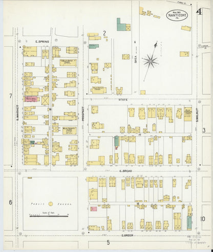 Sanborn Fire Insurance Map from Nanticoke, Luzerne County, Pennsylvania (1903), Sheet #0004 - Complete Map Set gallery image, historic Sanborn map, vintage wall art, Pennsylvania Pennsylvania