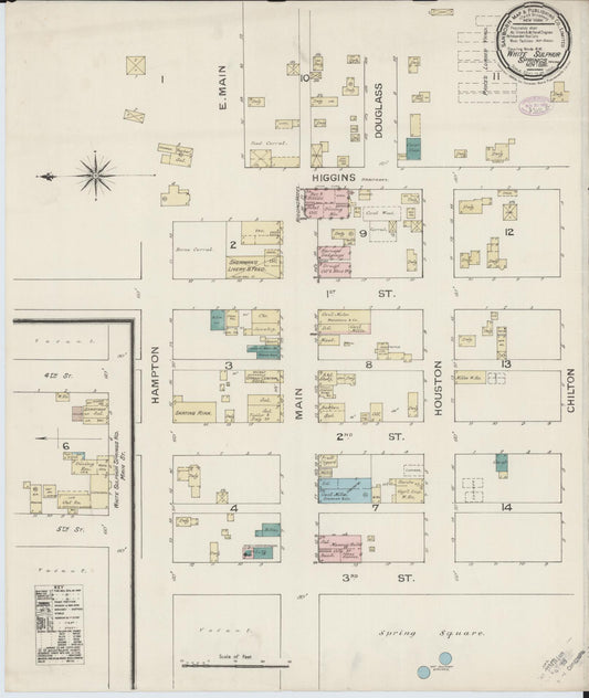 Sanborn Fire Insurance Map from White Sulphur Springs, Meagber County, Montana (1886), Sheet #0001 - Historic Sanborn Fire Insurance Map Print, vintage old map wall art, antique decor, genealogy gift, Montana Montana map