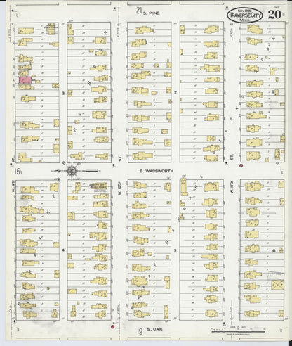 Sanborn Fire Insurance Map from Traverse City, Grand Traverse County, Michigan (1920), Sheet #0020 - Historic Sanborn Fire Insurance Map Print, vintage old map wall art, antique decor, genealogy gift, Michigan Michigan map