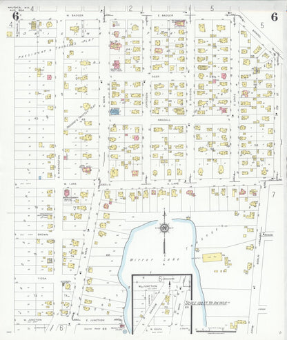 Sanborn Fire Insurance Map from Waupaca, Waupaca County, Wisconsin (1934), Sheet #0006 - Complete Map Set gallery image, historic Sanborn map, vintage wall art, Wisconsin Wisconsin