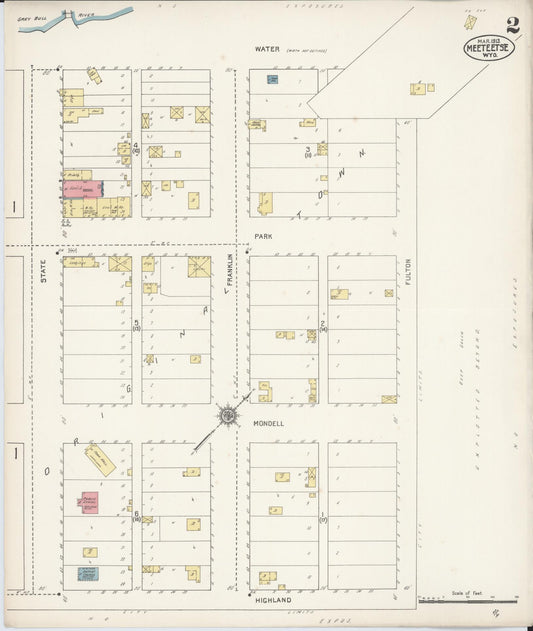 Sanborn Fire Insurance Map from Meeteetse, Park County, Wyoming (1912), Sheet #0002 - Historic Sanborn Fire Insurance Map Print, vintage old map wall art, antique decor, genealogy gift, Wyoming Wyoming map