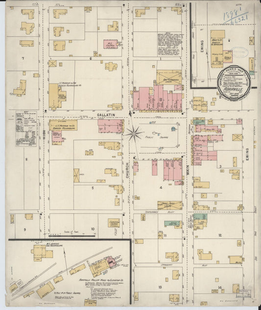 Sanborn Fire Insurance Map from Adairville, Logan County, Kentucky (1898), Sheet #0001 - Historic Sanborn Fire Insurance Map Print, vintage old map wall art, antique decor, genealogy gift, Kentucky Kentucky map