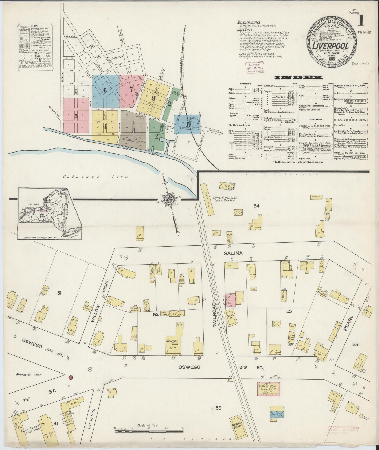 Sanborn Fire Insurance Map from Liverpool, Onondaga County, New York. (1915) – Historic Sanborn Fire Insurance Map Print