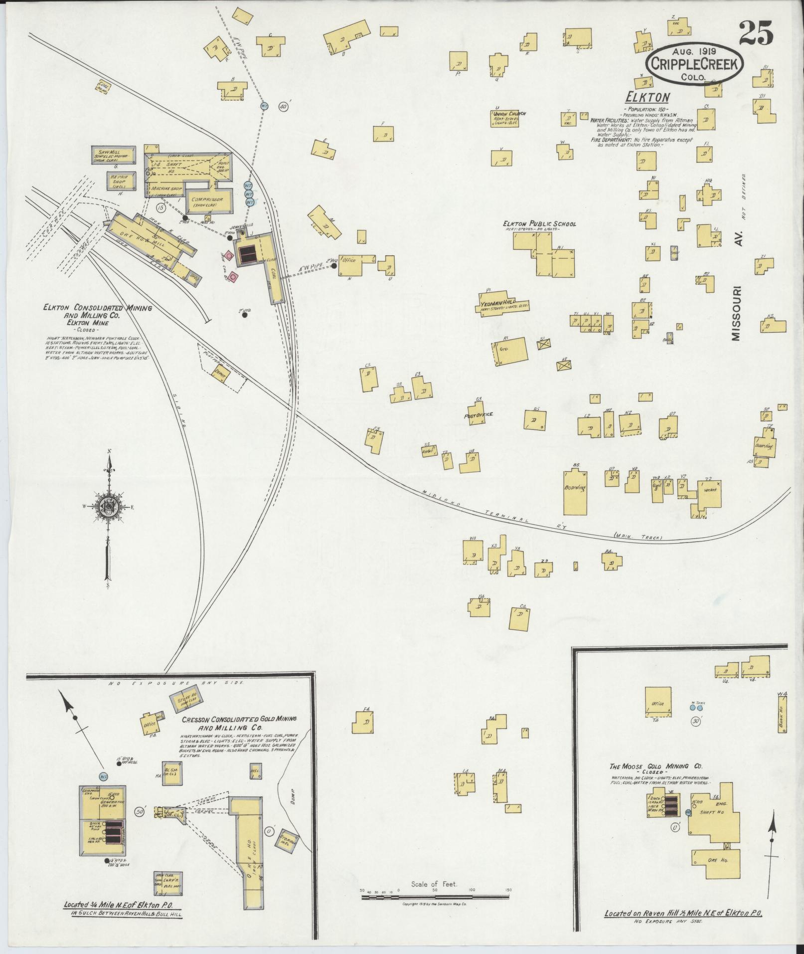 Sanborn Fire Insurance Map from Cripple Creek, Teller County, Colorado (1919), Sheet #0025 - Complete Map Set gallery image, historic Sanborn map, vintage wall art, Colorado Colorado