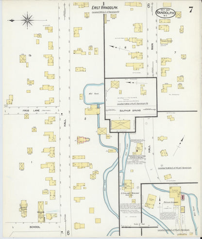 Sanborn Fire Insurance Map from Randolph, Cattaraugus County, New York (1907), Sheet #0007 - Historic Sanborn Fire Insurance Map Print, vintage old map wall art, antique decor, genealogy gift, New York New York map