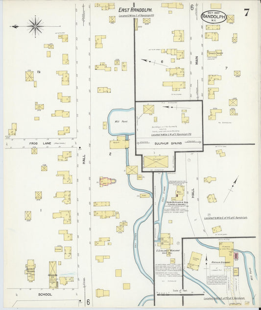 Sanborn Fire Insurance Map from Randolph, Cattaraugus County, New York (1907), Sheet #0007 - Historic Sanborn Fire Insurance Map Print, vintage old map wall art, antique decor, genealogy gift, New York New York map