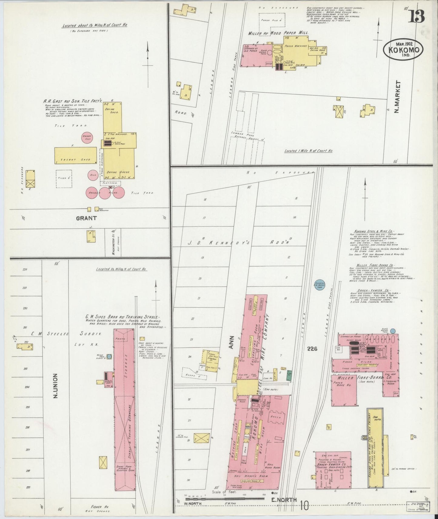 Sanborn Fire Insurance Map from Kokomo, Howard County, Indiana (1902), Sheet #0013 - Complete Map Set gallery image, historic Sanborn map, vintage wall art, Indiana Indiana