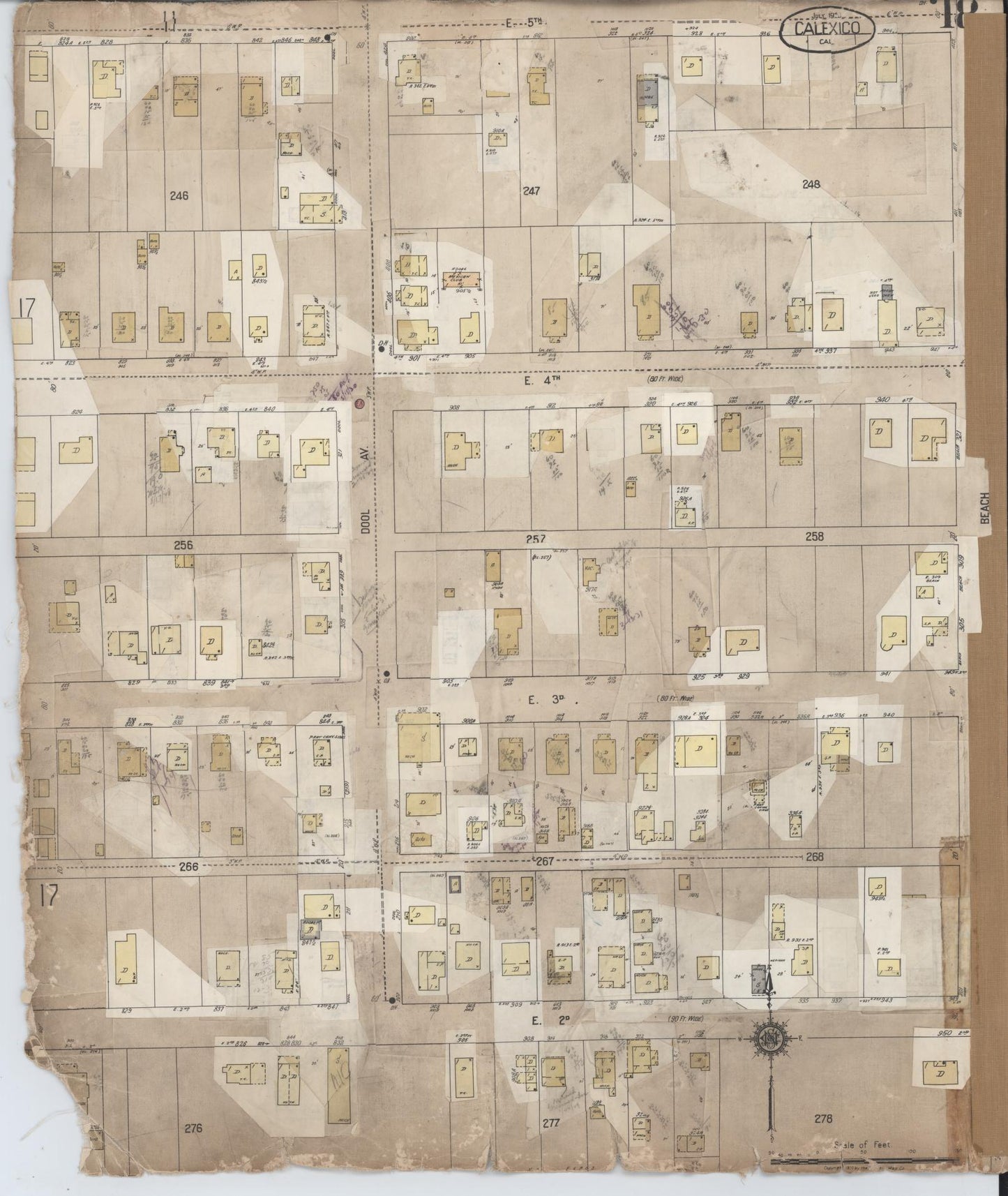 Sanborn Fire Insurance Map from Calexico, Imperial County, California (1956), Sheet #0018 - Complete Map Set gallery image, historic Sanborn map, vintage wall art, California California