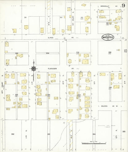 Sanborn Fire Insurance Map from Marshfield, Coos County, Oregon (1911), Sheet #0009 - Complete Map Set gallery image, historic Sanborn map, vintage wall art, Oregon Oregon