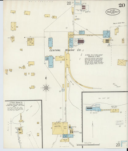 Sanborn Fire Insurance Map from Red Jacket, Houghton County, Michigan (1897), Sheet #0020 - Complete Map Set gallery image, historic Sanborn map, vintage wall art, Michigan Michigan