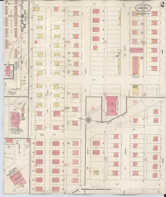 Sanborn Fire Insurance Map from Clarkdale, Yavapai County, Arizona (1938), Sheet #0002 - Historic Sanborn Fire Insurance Map Print, vintage old map wall art, antique decor, genealogy gift, Arizona Arizona map