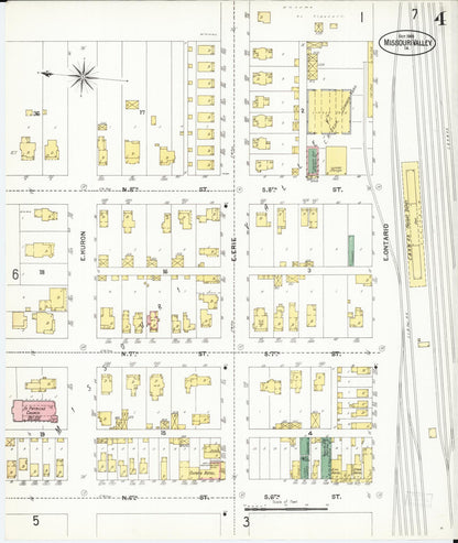 Sanborn Fire Insurance Map from Missouri Valley, Harrison County, Iowa (1901), Sheet #0004 - Historic Sanborn Fire Insurance Map Print, vintage old map wall art, antique decor, genealogy gift, Missouri Missouri map