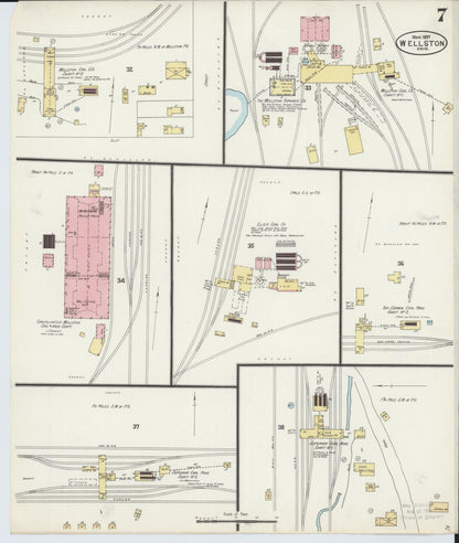 Sanborn Fire Insurance Map from Wellston, Jackson County, Ohio (1897), Sheet #0007 - Complete Map Set gallery image, historic Sanborn map, vintage wall art, Ohio Ohio