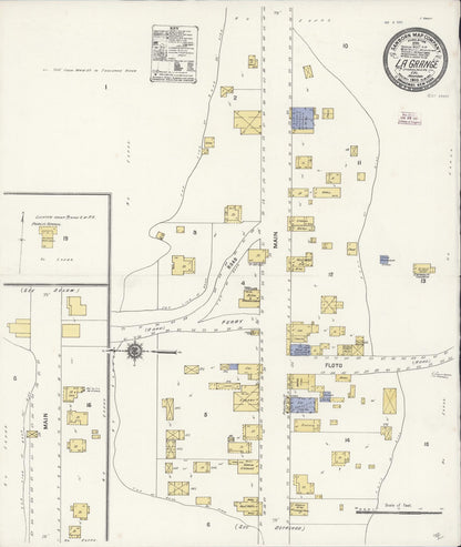 Sanborn Fire Insurance Map from La Grange, Stanislaus County, California (1910), Sheet #0001 - Historic Sanborn Fire Insurance Map Print, vintage old map wall art, antique decor, genealogy gift, California California map