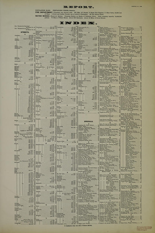 Sanborn Fire Insurance Map from Trenton, Mercer County, New Jersey (1890), Sheet #0001 - Historic Sanborn Fire Insurance Map Print, vintage old map wall art, antique decor, genealogy gift, New Jersey New Jersey map