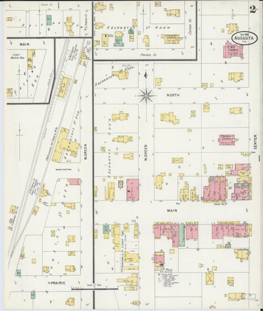Sanborn Fire Insurance Map from Augusta, Hancock County, Illinois (1898), Sheet #0002 - Historic Sanborn Fire Insurance Map Print, vintage old map wall art, antique decor, genealogy gift, Illinois Illinois map