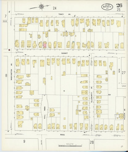 Sanborn Fire Insurance Map from Batavia, Genesee County, New York (1912), Sheet #0026 - Complete Map Set gallery image, historic Sanborn map, vintage wall art, New York New York