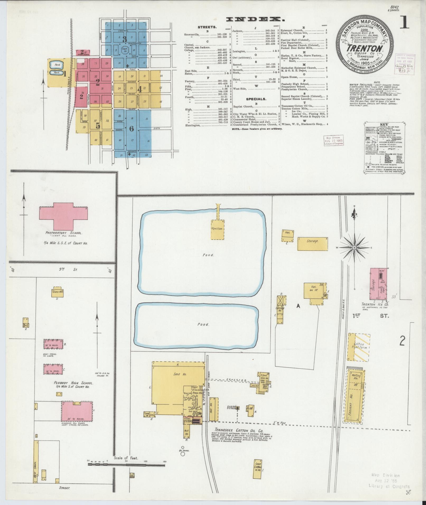 Sanborn Fire Insurance Map from Trenton, Gibson County, Tennessee. (1905) – Historic Sanborn Fire Insurance Map Print