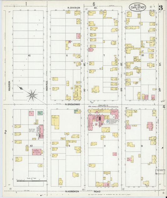 Sanborn Fire Insurance Map from Carlstadt, Bergen County, New Jersey (1902), Sheet #0003 - Historic Sanborn Fire Insurance Map Print, vintage old map wall art, antique decor, genealogy gift, New Jersey New Jersey map