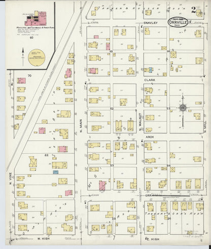 Sanborn Fire Insurance Map from Orrville, Wayne County, Ohio (1920), Sheet #0002 - Complete Map Set gallery image, historic Sanborn map, vintage wall art, Ohio Ohio