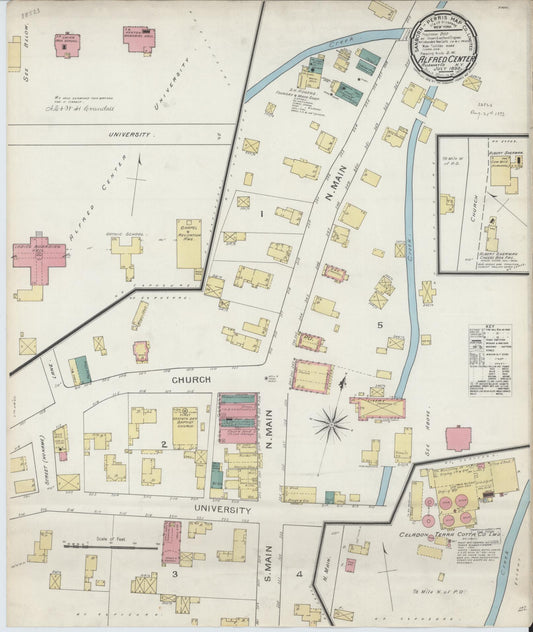Sanborn Fire Insurance Map from Alfred Center, Allegany County, New York. (1893) – Historic Sanborn Fire Insurance Map Print