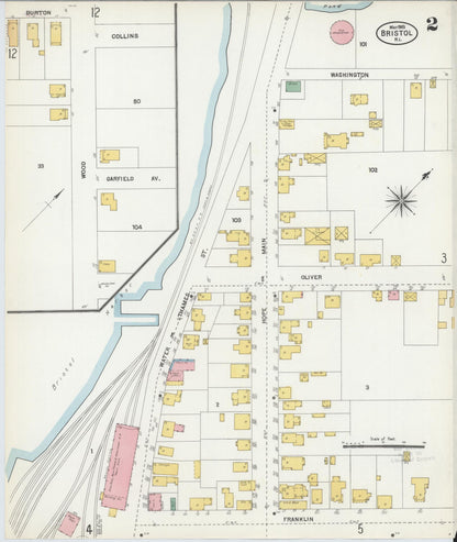 Sanborn Fire Insurance Map from Bristol, Bristol County, Rhode Island (1903), Sheet #0002 - Complete Map Set gallery image, historic Sanborn map, vintage wall art, Rhode Island Rhode Island