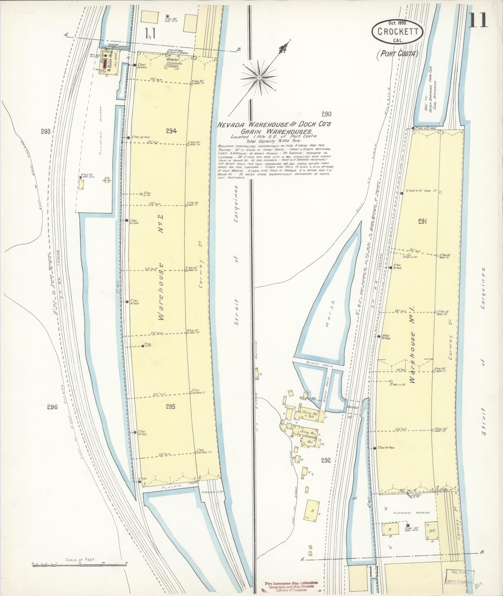Sanborn Fire Insurance Map from Crockett, Contra Costa County, California (1899), Sheet #0011 - Historic Sanborn Fire Insurance Map Print, vintage old map wall art, antique decor, genealogy gift, California California map