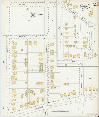 Sanborn Fire Insurance Map from Peekskill, Westchester County, New York (1905), Sheet #0002 - Complete Map Set gallery image, historic Sanborn map, vintage wall art, New York New York