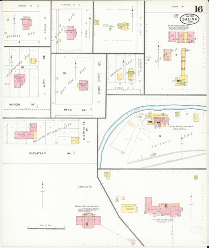 Sanborn Fire Insurance Map from Salina, Saline County, Kansas (1905), Sheet #0016 - Complete Map Set gallery image, historic Sanborn map, vintage wall art, Kansas Kansas