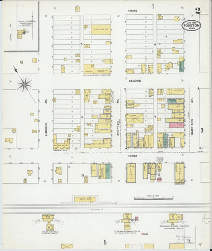 Sanborn Fire Insurance Map from Fosston, Polk County, Minnesota (1905), Sheet #0002 - Complete Map Set gallery image, historic Sanborn map, vintage wall art, Minnesota Minnesota