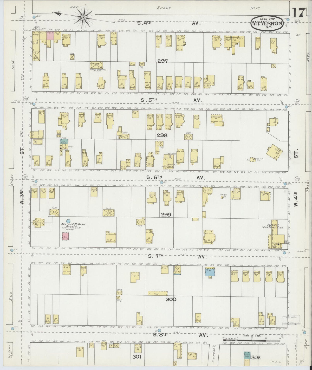Sanborn Fire Insurance Map from Mount Vernon, Westchester County, New York (1892), Sheet #0017 - Complete Map Set gallery image, historic Sanborn map, vintage wall art, New York New York