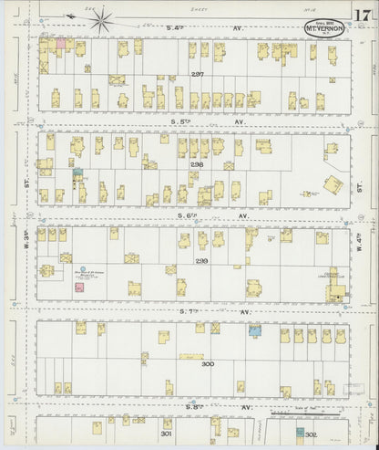 Sanborn Fire Insurance Map from Mount Vernon, Westchester County, New York (1892), Sheet #0017 - Complete Map Set gallery image, historic Sanborn map, vintage wall art, New York New York