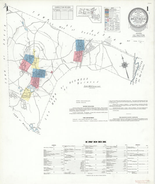 Sanborn Fire Insurance Map from Westwood, Norfolk County, Massachusetts. (1941) – Historic Sanborn Fire Insurance Map Print