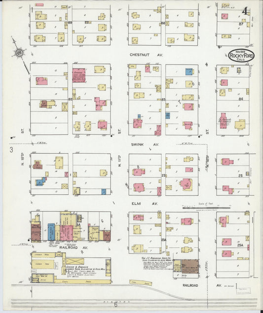 Sanborn Fire Insurance Map from Rocky Ford, Otero County, Colorado (1919), Sheet #0004 - Historic Sanborn Fire Insurance Map Print, vintage old map wall art, antique decor, genealogy gift, Colorado Colorado map