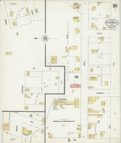 Sanborn Fire Insurance Map from Menomonie, Dunn County, Wisconsin (1902), Sheet #0016 - Complete Map Set gallery image, historic Sanborn map, vintage wall art, Wisconsin Wisconsin