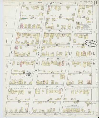 Sanborn Fire Insurance Map from Altoona, Blair County, Pennsylvania (1888), Sheet #0011 - Complete Map Set gallery image, historic Sanborn map, vintage wall art, Pennsylvania Pennsylvania