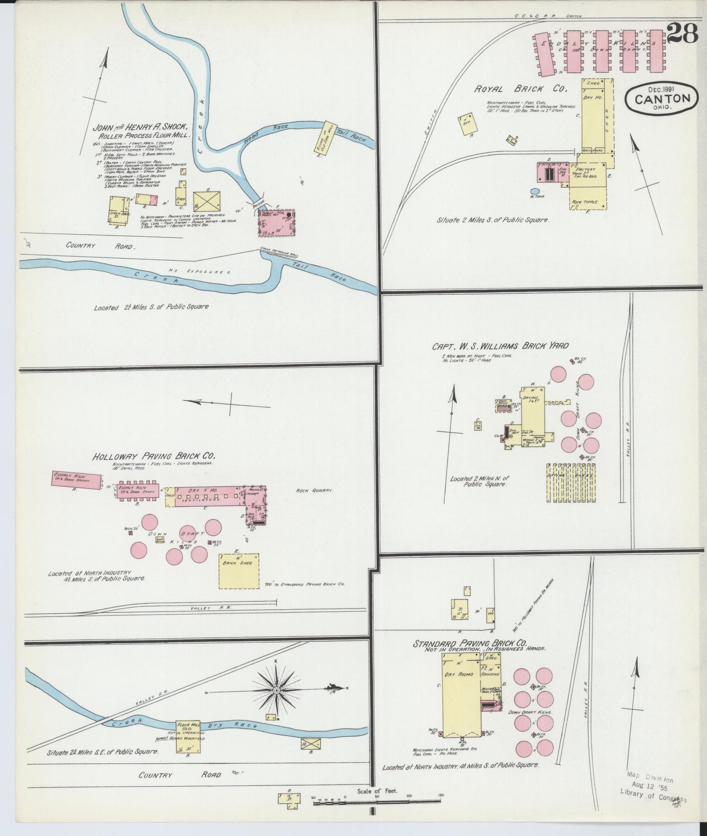 Sanborn Fire Insurance Map from Canton, Stark County, Ohio (1891), Sheet #0028 - Complete Map Set gallery image, historic Sanborn map, vintage wall art, Ohio Ohio