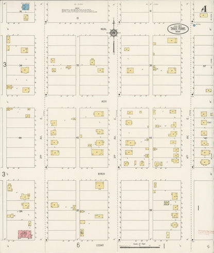 Sanborn Fire Insurance Map from Three Forks, Gallatin County, Montana (1914), Sheet #0004 - Complete Map Set gallery image, historic Sanborn map, vintage wall art, Montana Montana